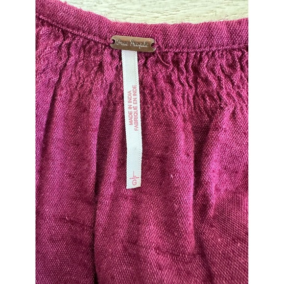 Anthropologie Free People Large All My Life Wine Boho Embroidered Dress Festival - Picture 10 of 16